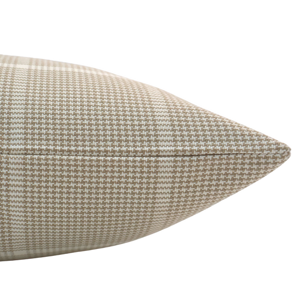 Tan Windowpane Pillow Cover