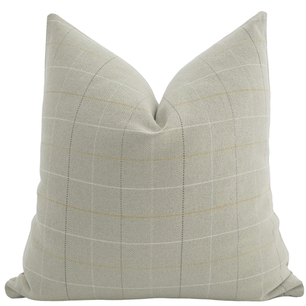 Taupe Mustard Plaid Pillow Cover