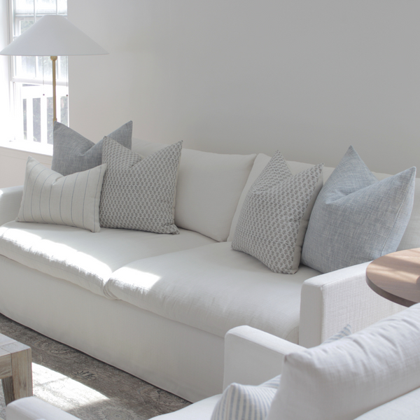 Distressed Woven | Blue Pillow Cover