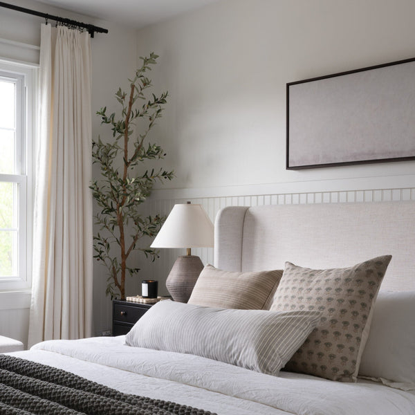 Gray Stripe Vertical Pillow Cover