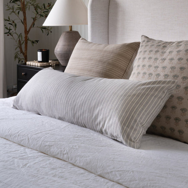 Gray Stripe Vertical Pillow Cover