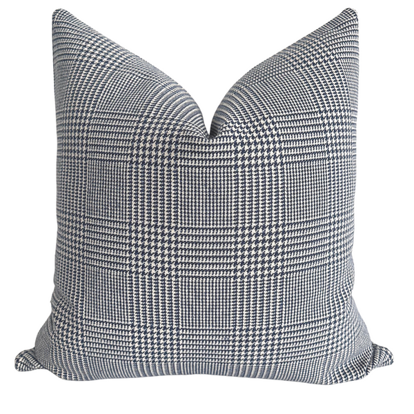 Glen Blue Plaid Pillow Cover