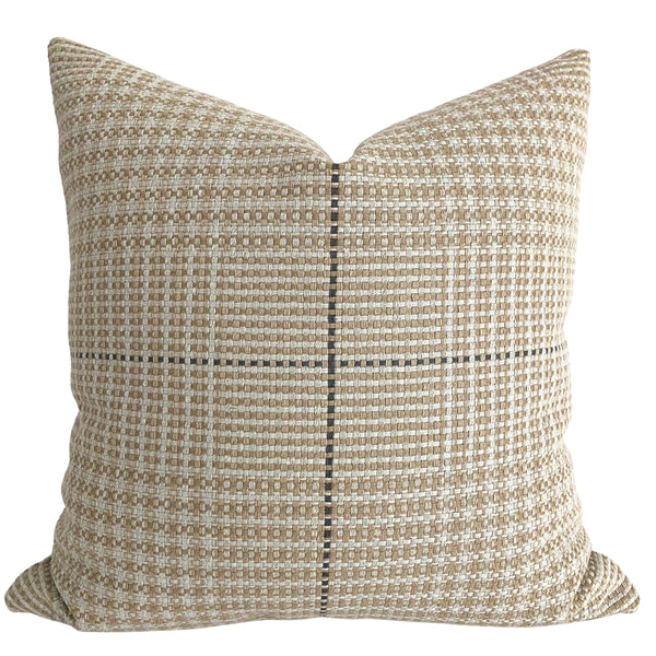 Tan Plaid Pillow, Plaid pillow cover, Decorative Pillow Pillow, Plaid Throw Pillow, Hackner Home Pillows,  Designer Pillow Covers, Decorative pillow cover, Modern Plaid Pillow, Boy's Room Pillow, Boy's plaid pillow, Masculine Pillows, Handmade Pillows