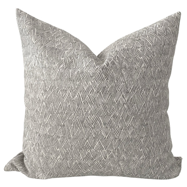 Modern Outdoor Pillow, Outdoor Pillow cover in gray, Gray Outdoor pillow cover, Gray and White outdoor pillow, Hackner Home, Designer Pillows for outdoor, Indoor/Outdoor Pillows, Minimal Outdoor Pillows, Modern Outdoor Pillows