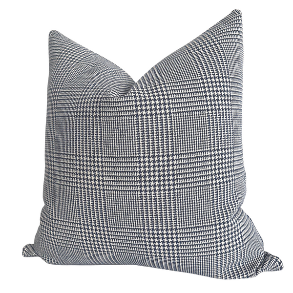 Glen Blue Plaid Pillow Cover