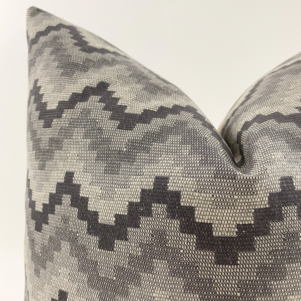 Southwestern Pillow, Southwest pillow style, Southwest decor, Tribal Design pillow, Hackner Home, Designer Pillows, Decorative Pillows, Gray pillows, Modern Farmhouse Pillow, How to style pillows, Neutral Pillows