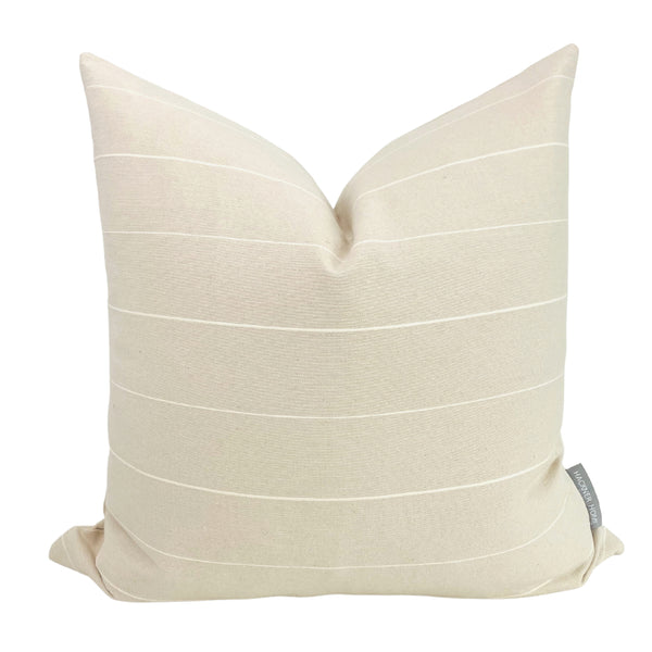 Vintage Linen Stripe |  Jute Pillow Cover