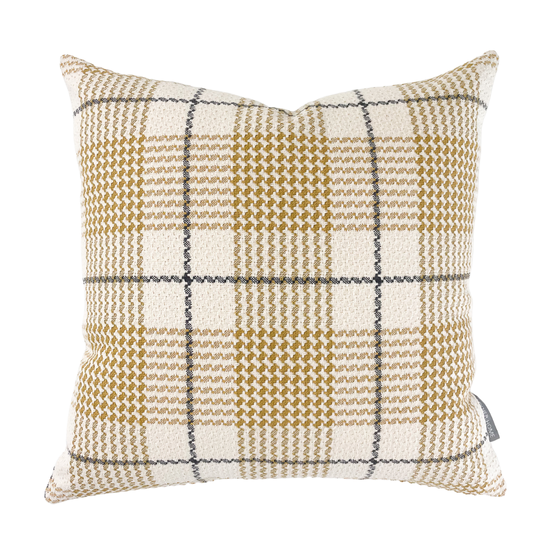 Yellow Plaid Pillow Cover, Hackner Home Pillows, Decorative Pillow Covers, Plaid Pillows, Plaid Pillow Covers, Boys Room Pillows, Large Plaid Pillow Cover, Fall Plaid Pillow Cover, Kids Room Pillows, Dorm Room Pillow