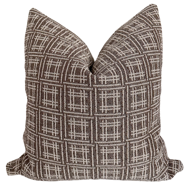 Crisscross Brown Pillow Cover