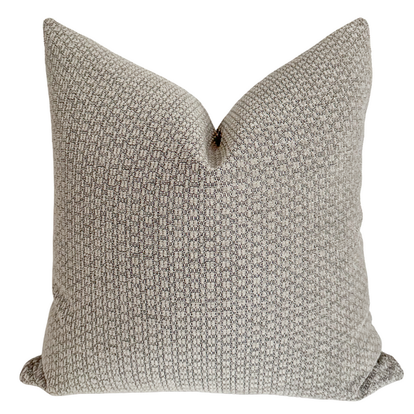 Deeply Woven Gray Pillow Cover