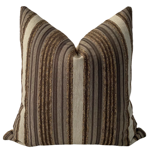BROWN THROW PILLOW, Brown Textured Pillow Cover, HACKNER HOME, Designer Pillows, Throw Pillows, Handmade in USA Pillows, Brown Distressed Pillows, Rustic Pillows