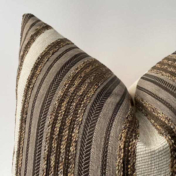 Espresso Stripe Pillow Cover