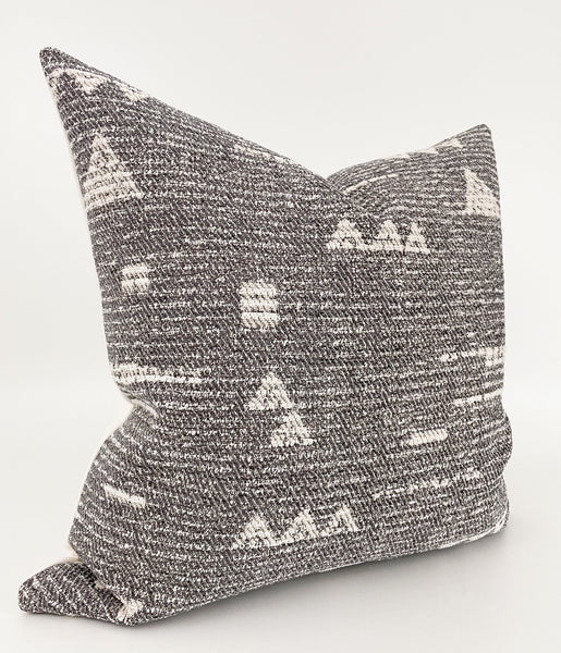 Gray Pillow Cover, Designer Pillow Cover, Hackner Home, Gray Geometric Pillow Cover, Ethnic Gray Pillow Cover, Tribal Design Pillow, Teen decorative Pillow, Dorm Room Pillow, Kids Pillow, Boys Room Pillow, Winter Lodge Pillow