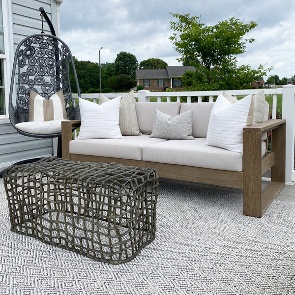 Minimal Stripe | Brown Outdoor Pillow Cover