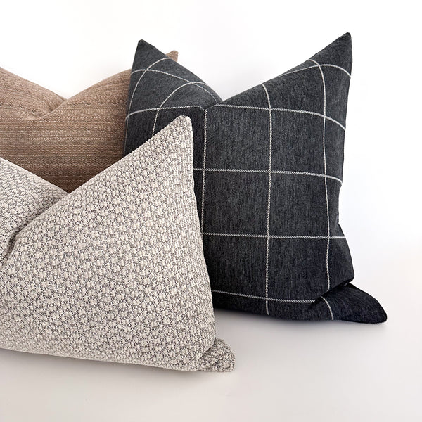 Blue Charcoal Plaid Pillow Cover