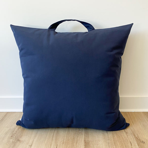 Dark Blue Floor Pillow Cover, Cover for floor pillow, Floor pillow cover with handle, Solid Blue Floor pillow, Hackner Home, Meditation Pillow Cover, Yoga Pillow Cover, TV Lounging Pillow for floor, Kids Reading Nook Pillow for floor