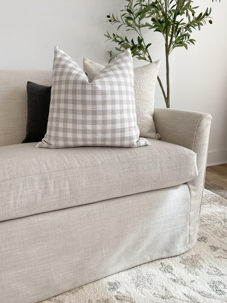 Check French Gray Pillow Cover
