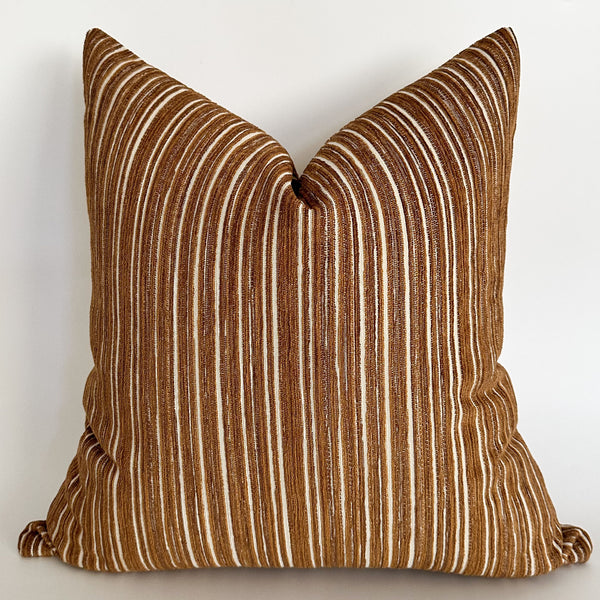 Gold Stripes Pillow Cover