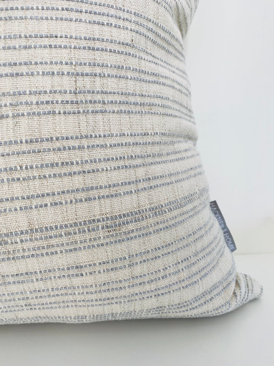 Boho Stripes Blue Pillow Cover (ON THE SHELF)