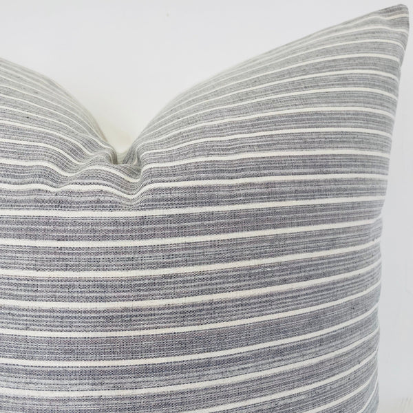 Stormy Gray Blue Pillow Cover, Decorative Pillow Cover, Moody Blue Pillow, Designer Pillow, Striped Pillow, Hackner Home, Gray Pillow Covers, Gray Pillows, Striped Gray Pillow, Grey Pillows, Curated Pillows