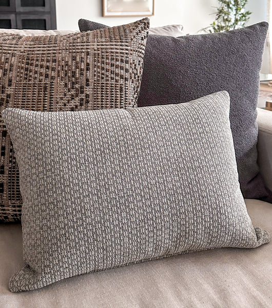 Deeply Woven Gray Pillow Cover
