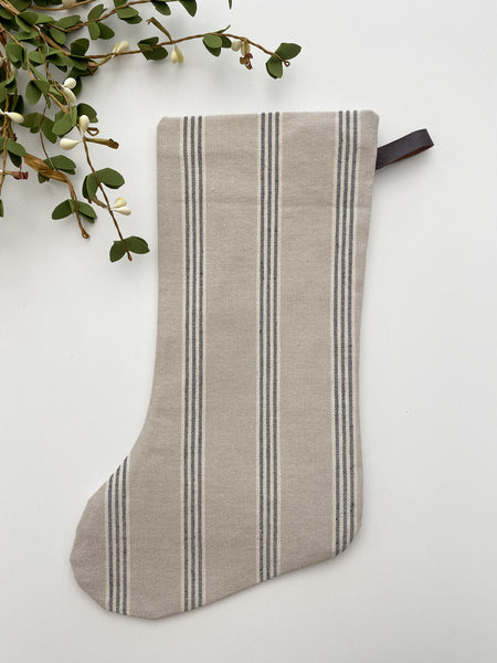 Leather Hook Christmas Stocking, Christmas Stockings, Hackner Home, Hackner Home Christmas Stockings, Neutral Christmas Stockings, Farmhouse Christmas Stockings, Striped Christmas Stockings, Modern Farmhouse Christmas Stockings, Cream Christmas Stockings, Decorative Christmas Stockings,Pink Christmas Stocking, Pink Holiday Decor, Hackner Home, Hackner Home Christmas Stocking, Curated Christmas Stocking, Holiday Stocking