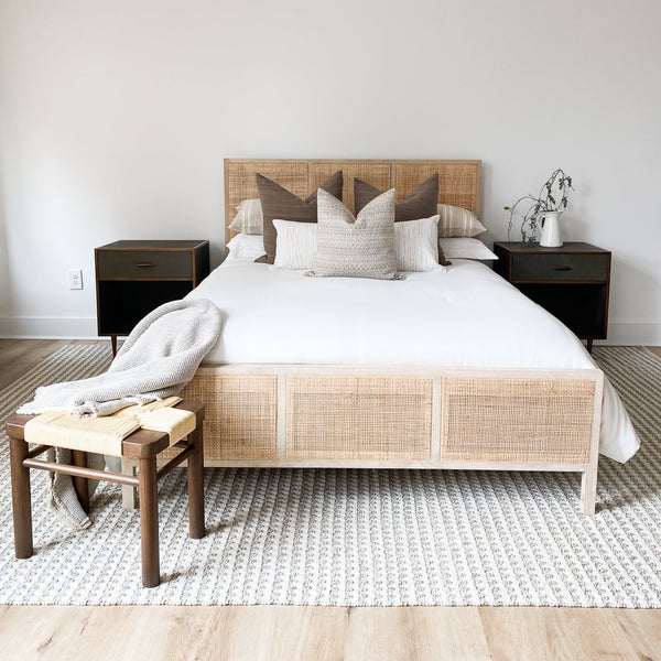 Brown Pillows, Brown Throw Pillows, Hackner Home, Hackner Home Designer Pillows, Handmade Pillow Shop, Handmade Pillows, Spring Pillows, Spring Throw Pillows, How to style pillows on the bed