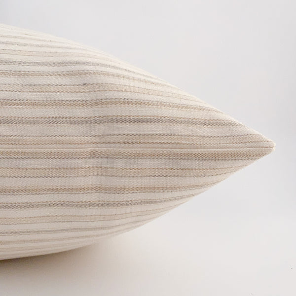 Linen Stripes | Cream & Taupe Pillow Cover