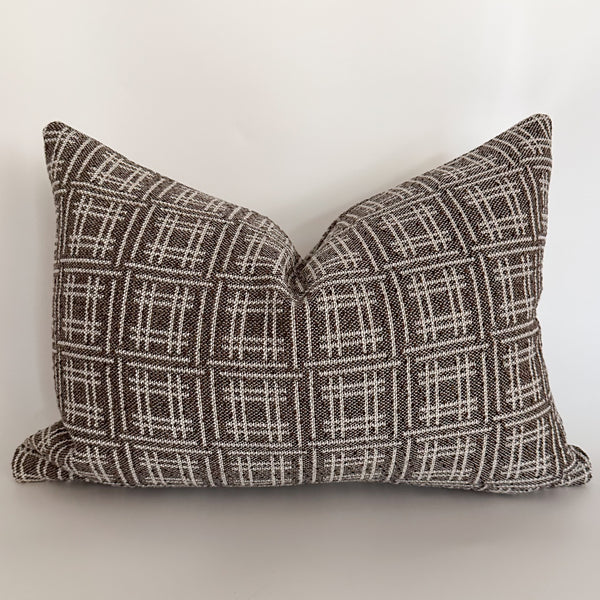 Crisscross Brown Pillow Cover