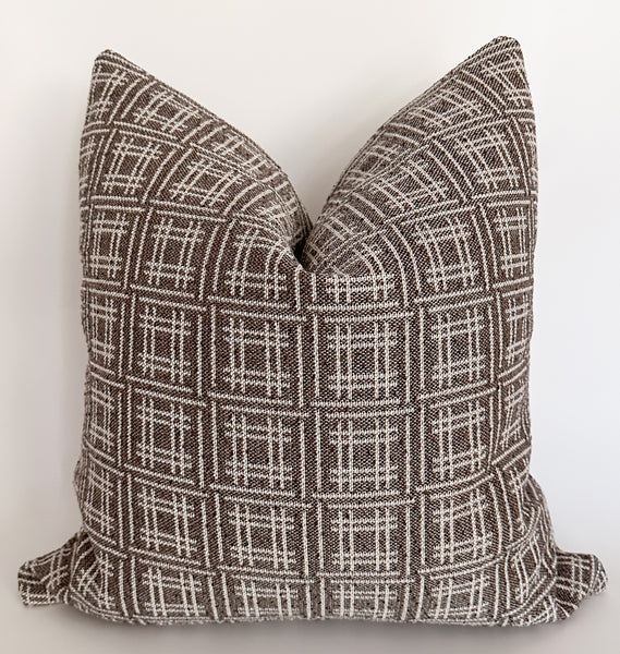 Crisscross Brown Pillow Cover