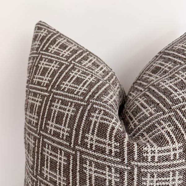 Crisscross Brown Pillow Cover