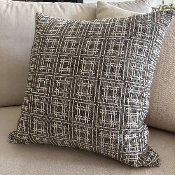 Crisscross Brown Pillow Cover