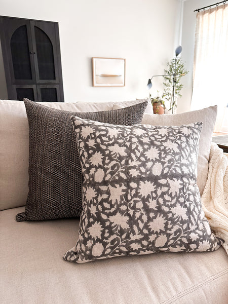 Scandi Brown & Blue Pillow Cover