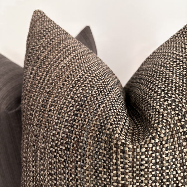 Scandi Brown & Blue Pillow Cover