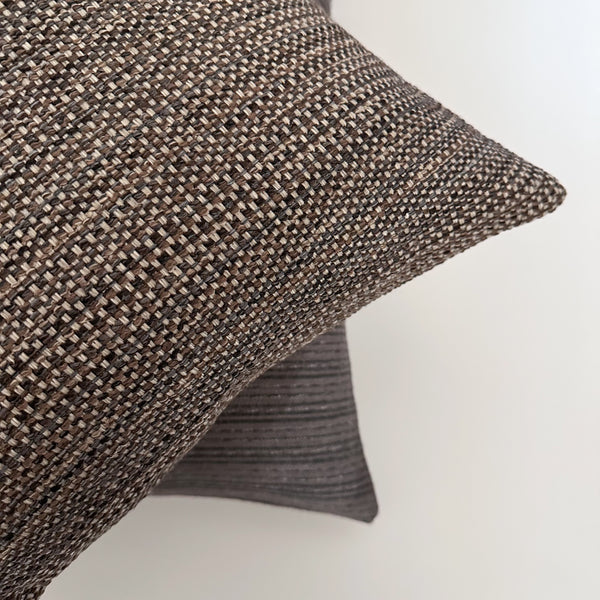Scandi Brown & Blue Pillow Cover