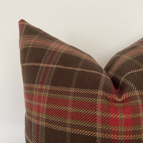 English Plaid Pillow Cover
