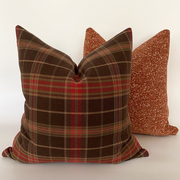 English Plaid Pillow Cover