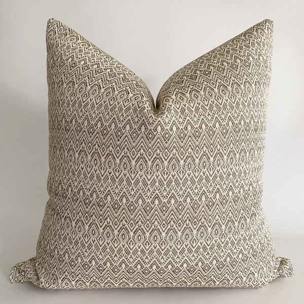 Brown Throw Pillow, Brown Pillow Cover, Bed Pillow Arrangements, Pillow, Hackner Home, Modern Throw pillows, Curated Pillows, Handmade Pillows, Handmade Pillows, Wholesale Pillows, Made in USA Pillows, Hackner Home Pillows