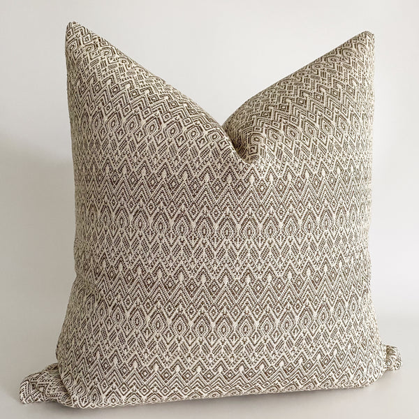Brown Throw Pillow, Brown Pillow Cover, Bed Pillow Arrangements, Pillow, Hackner Home, Modern Throw pillows, Curated Pillows, Handmade Pillows, Handmade Pillows, Wholesale Pillows, Made in USA Pillows, Hackner Home Pillows