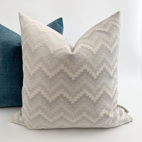 The Southwestern Pillow Cover offers a ombre of gray tones for a modern southwest look to your home. This pillow is in limited stock so get yours now before it sells out.   I T E M  - Pillow cover, sold individually.  - Decorative Pillow Insert sold separately.   - Gray tone woven fabric.  - Same front and back.   F I T  Use a 20"x20" pillow cover with a 22x22" insert for a full look.   C A R E  Spot Clean  Average processing time 1-3 days.