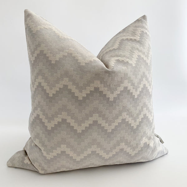 The Southwestern Pillow Cover offers a ombre of gray tones for a modern southwest look to your home. This pillow is in limited stock so get yours now before it sells out.   I T E M  - Pillow cover, sold individually.  - Decorative Pillow Insert sold separately.   - Gray tone woven fabric.  - Same front and back.   F I T  Use a 20"x20" pillow cover with a 22x22" insert for a full look.   C A R E  Spot Clean  Average processing time 1-3 days.