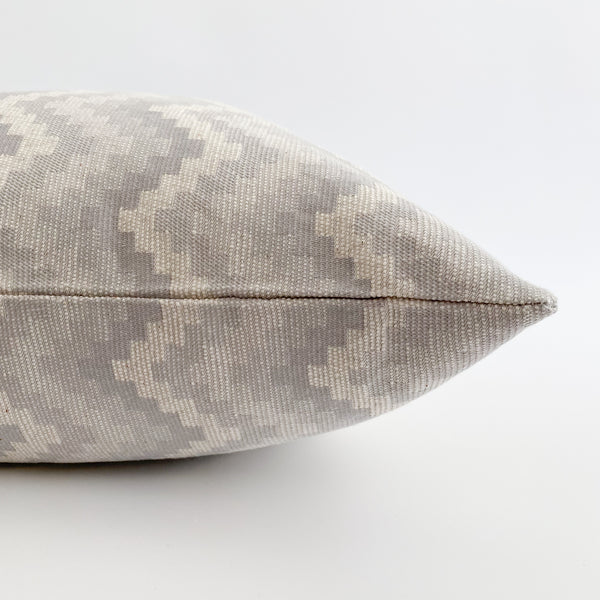 The Southwestern Pillow Cover offers a ombre of gray tones for a modern southwest look to your home. This pillow is in limited stock so get yours now before it sells out.   I T E M  - Pillow cover, sold individually.  - Decorative Pillow Insert sold separately.   - Gray tone woven fabric.  - Same front and back.   F I T  Use a 20"x20" pillow cover with a 22x22" insert for a full look.   C A R E  Spot Clean  Average processing time 1-3 days.
