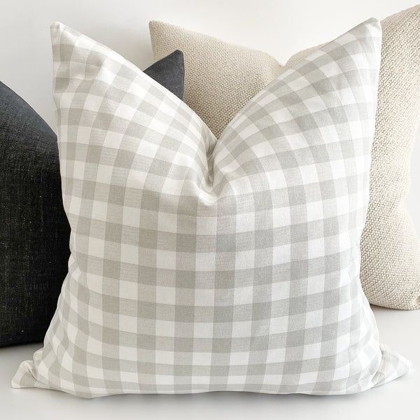 Check French Gray Pillow Cover