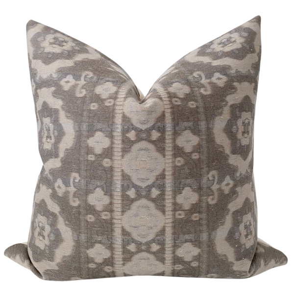 Gray Boho Style Pillow Cover, Gray Tribal Pillow, Hackner Home, Decorative Pillows, Ethnic Style Pillows, Earthy pillows, California Casula Stye Pillows, Taupe Gray Pillow, Decorative pillow cover in gray, Fall Pillow Cover