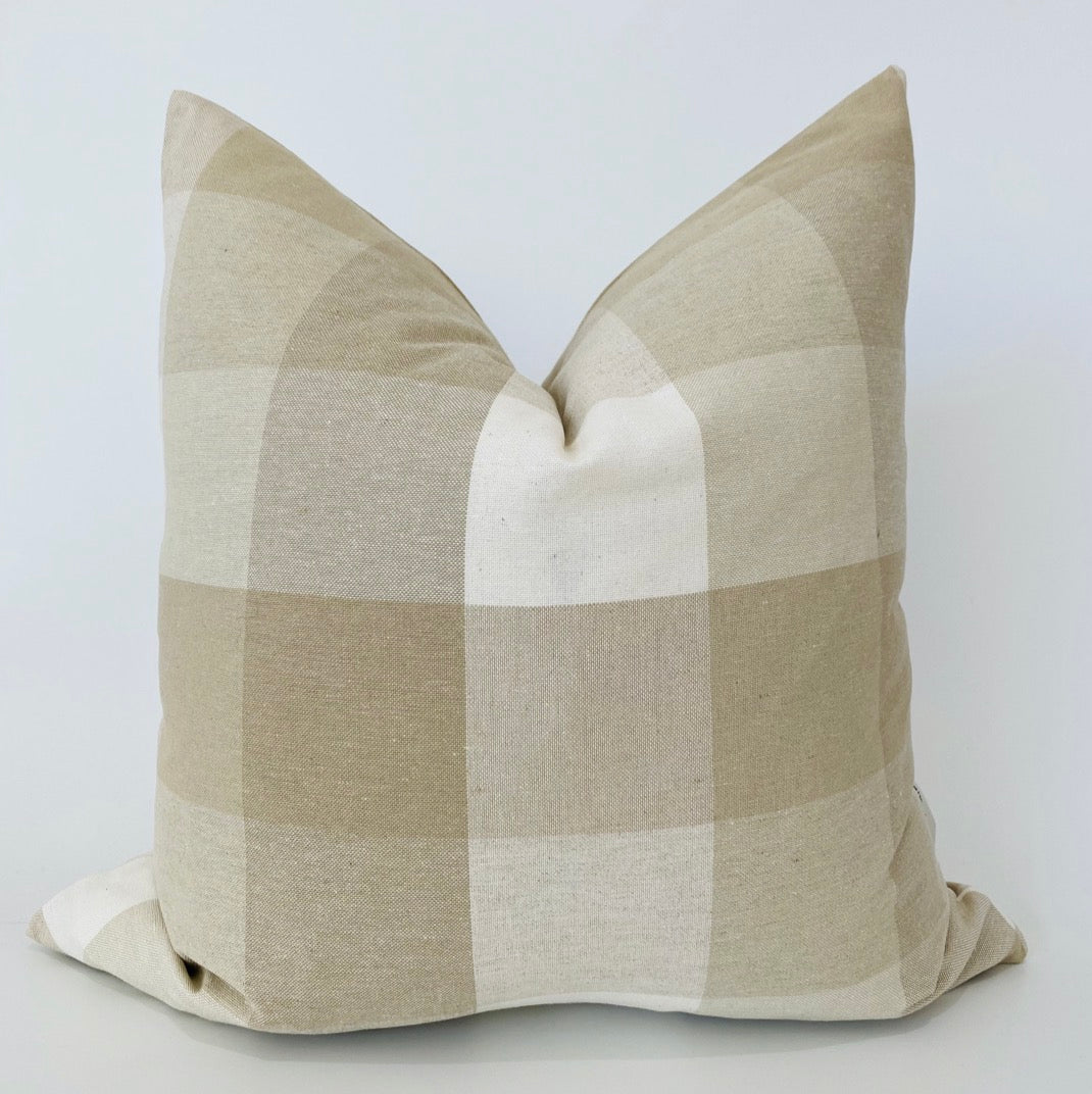 Beige buffalo best sale check pillows