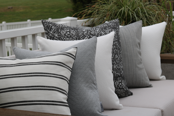 Outdoor Pillow Cover, White outdoor pillow cover, Outdoor pillows, Hackner Home Outdoor pillows, Designer Pillows, Quality Outdoor Pillows, White Outdoor Throw Pillows
