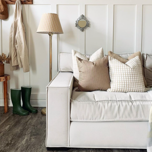 Square Dance | Wheat Pillow Cover