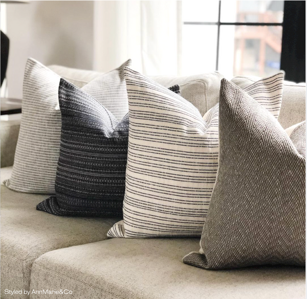 Boho Woven Stripe | Navy Pillow Cover