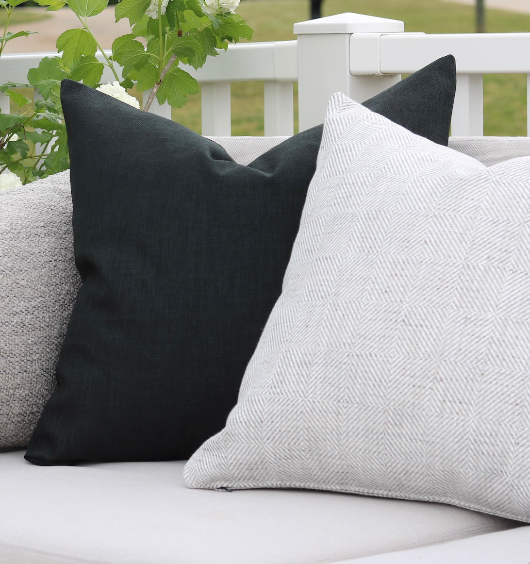Black Outdoor Pillow Cover (ON THE SHELF)