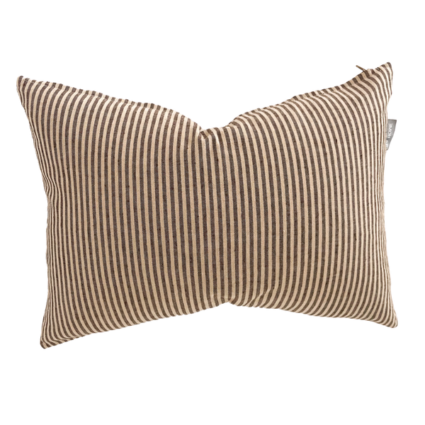 Tea Stained Ticking Pillow Cover